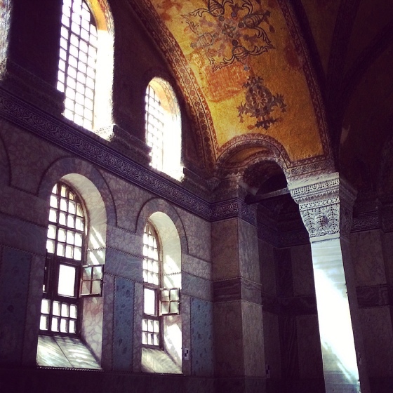 Sunlight entering the Hagia Sofia in Istanbul